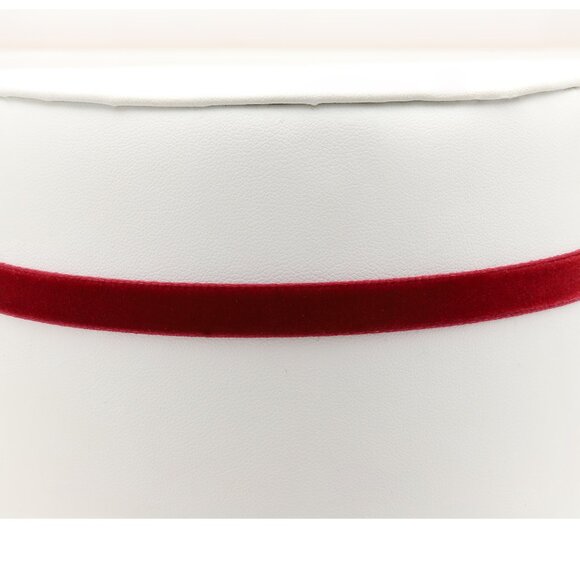 Velvet Choker Red Swiss velvet Adjustable Necklace red Chokers (#51) - Picture 9 of 12